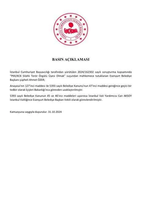 Esenyurt Belediyesi'ne İstanbul Vali Yardımcısı Can Aksoy kayyım olarak atandı — haber görseli