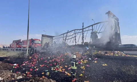 Kayseri Kuzey Çevre Yolu’nda korkutan yangın! Cips yüklü TIRIN Dorsesi alev alev yandı! — haber görseli