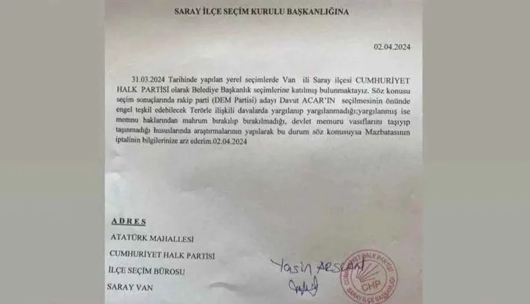 CHP'li yetkili DEM Partili adayın seçilmesine itiraz etti, partisi disipline gönderdi — haber görseli
