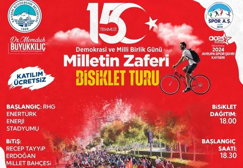 Spor A.Ş ' den Kayseri'de 15 Temmuz'a Özel 'Milletin Zaferi' Bisiklet Turu — haber görseli