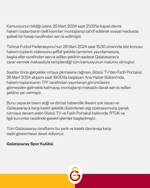 Flaş! Galatasaray, Fatih Portakal hakkında işlem başlattı — haber görseli
