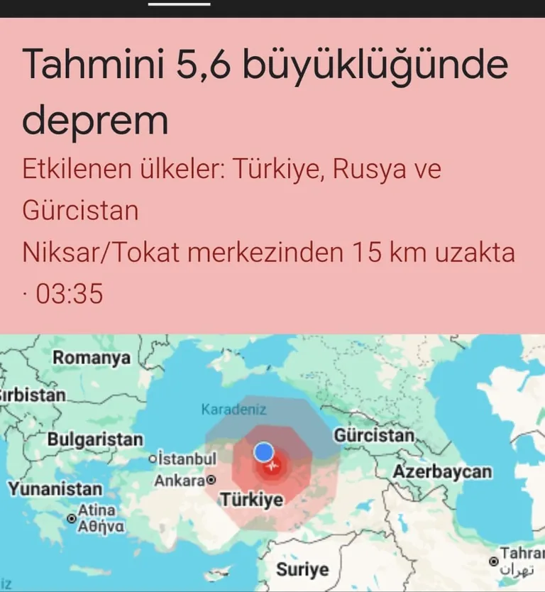 Tokat'ta Peş Peşe Deprem Meydana Geldi — haber görseli