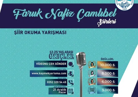 Kayseri Büyükşehir’den Gençlere 33 Bin TL Ödüllü Şiir Okuma Yarışması! — haber görseli