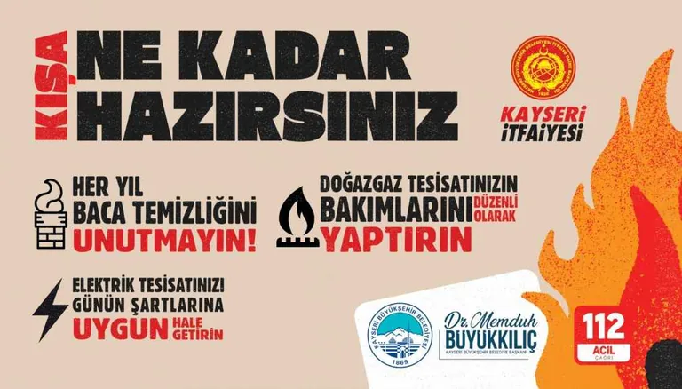 Kayseri İtfaiyesi’nden Kış Öncesi Hayati Uyarılar: Karbon Monoksit Tehlikesine Dikkat! — haber görseli