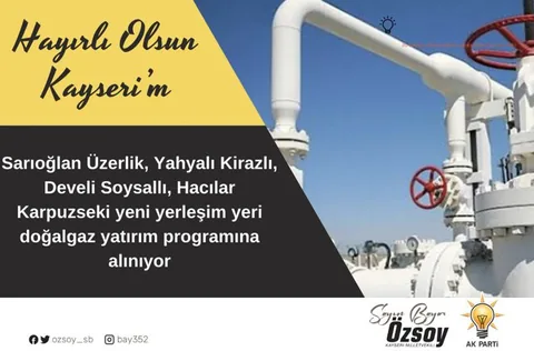 Özsoy'dan Müjde Üstüne Müjde! Üzerlik, Kirazlı, Soysallı ve Karpuzseki’ne doğalgaz geliyor — haber görseli