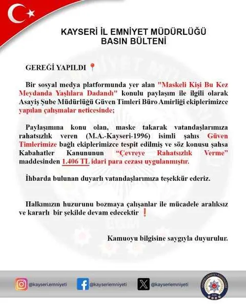 Bir Maskeli Delimiz Eksikti, O da Oldu! Kayseri'de Maskeli Şov Pahalıya Patladı — haber görseli