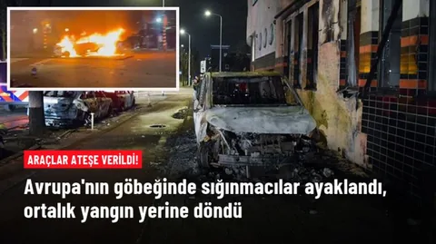 Avrupa'nın Göbeğinde Sığınmacılar Ayaklandı: Ortalık Yangın Yerine Döndü — haber görseli