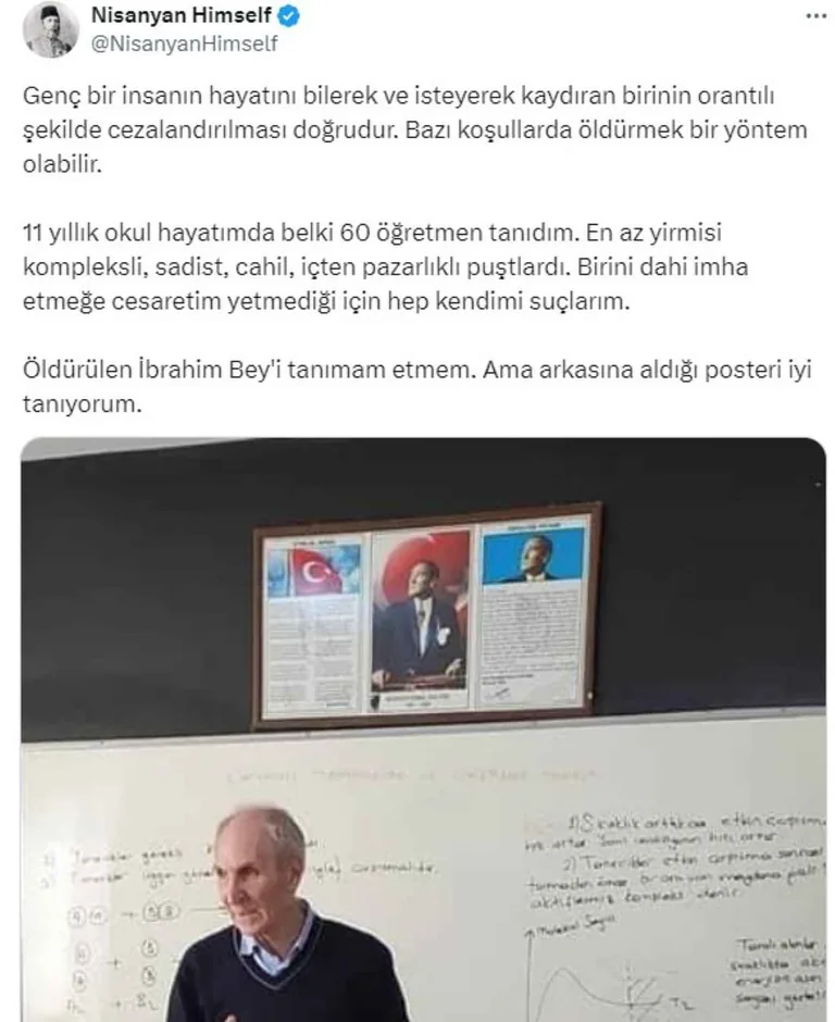 Sevan Nişanyan'dan Skandal Paylaşım! Öğretmenini Öldüren Öğrenciyi Savunup Atatürk'e Hakaret Etti — haber görseli