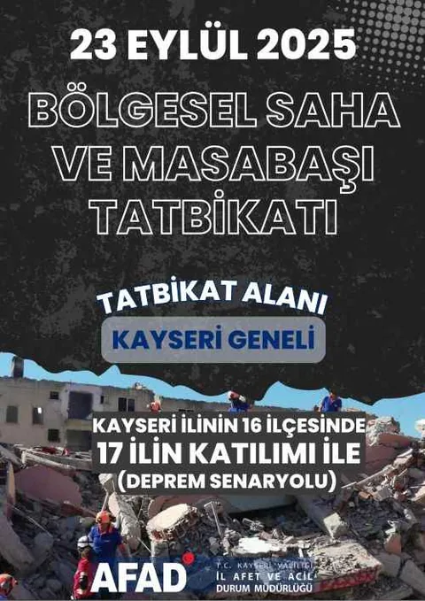 AFAD’dan Kayseri Merkezli Deprem Tatbikatı: 23 Eylül 2025 Salı — haber görseli