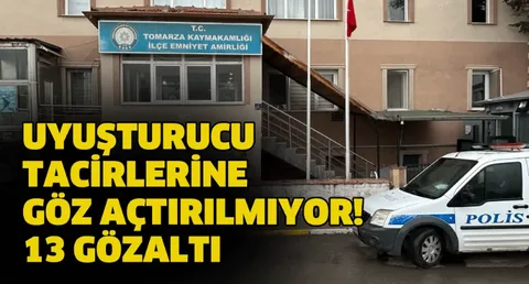 Tomarza'da Uyuşturucu Satıcılarına Darbe Üstüne Darbe: 13 Gözaltı — haber görseli