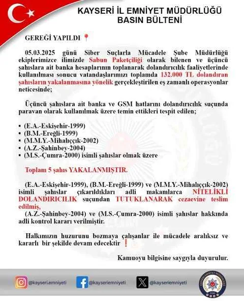 İş İlanlarına Karşı Dikkatli Olun! Sabun Paketçiliği Tuzağı! Kayseri’de 132 Bin TL’lik Dolandırıcılık — haber görseli