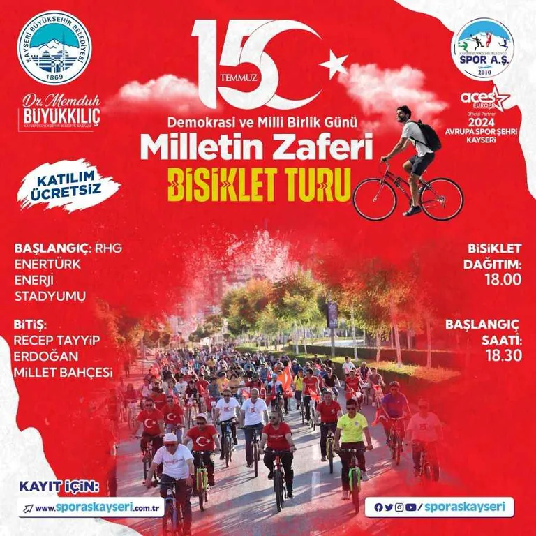 Spor A.Ş ' den Kayseri'de 15 Temmuz'a Özel 'Milletin Zaferi' Bisiklet Turu — haber görseli