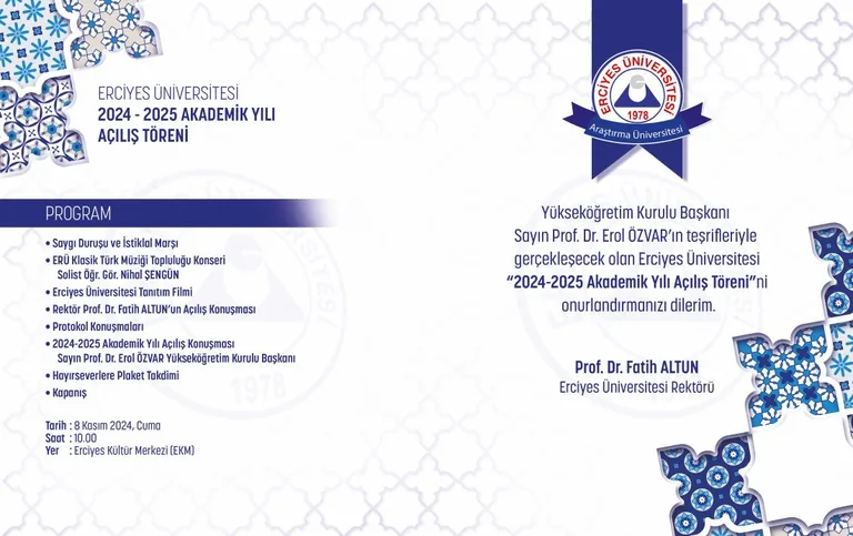YÖK Başkanı Prof. Dr. Özvar Kayseri’ye geliyor — haber görseli