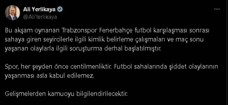 TFF'den Olaylı Maç Sonrası İlk Açıklama — haber görseli