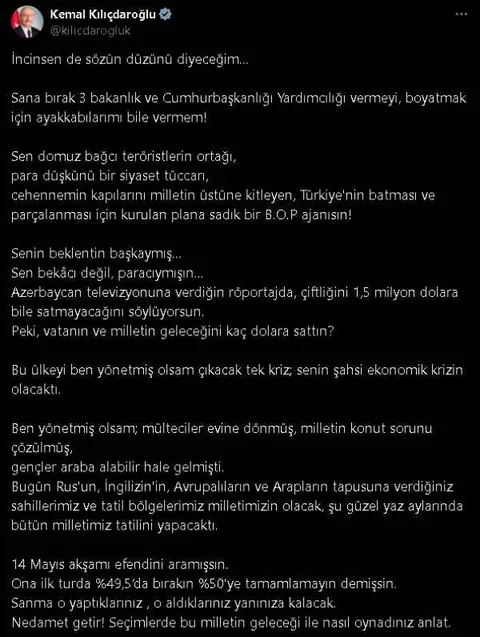 Kılıçdaroğlu'ndan Sinan Oğan'a sert yanıt! Hepinizin milliyetçiliği, benim vatan sevgimin zekatı kadar yoktur — haber görseli
