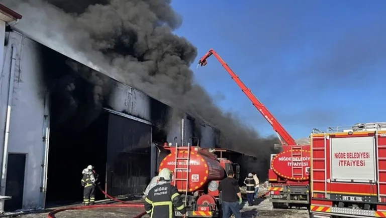 Niğde OSB'deki Fabrika Yangınına Müdahale Sürüyor — haber görseli