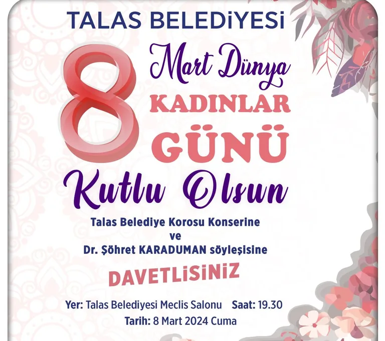 Talas Belediyesi'nden Kadınlar Günü Konseri — haber görseli