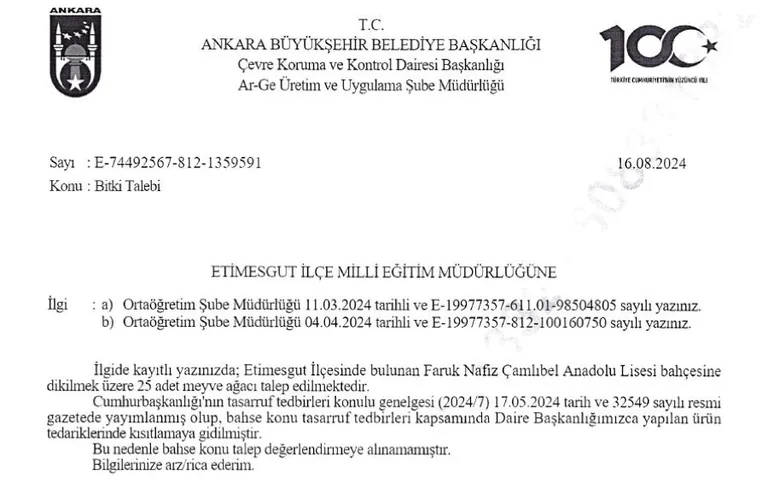 Ankara'da CHP'li Belediyelerden Milli Eğitim Okullarının Taleplerine Ret! — haber görseli