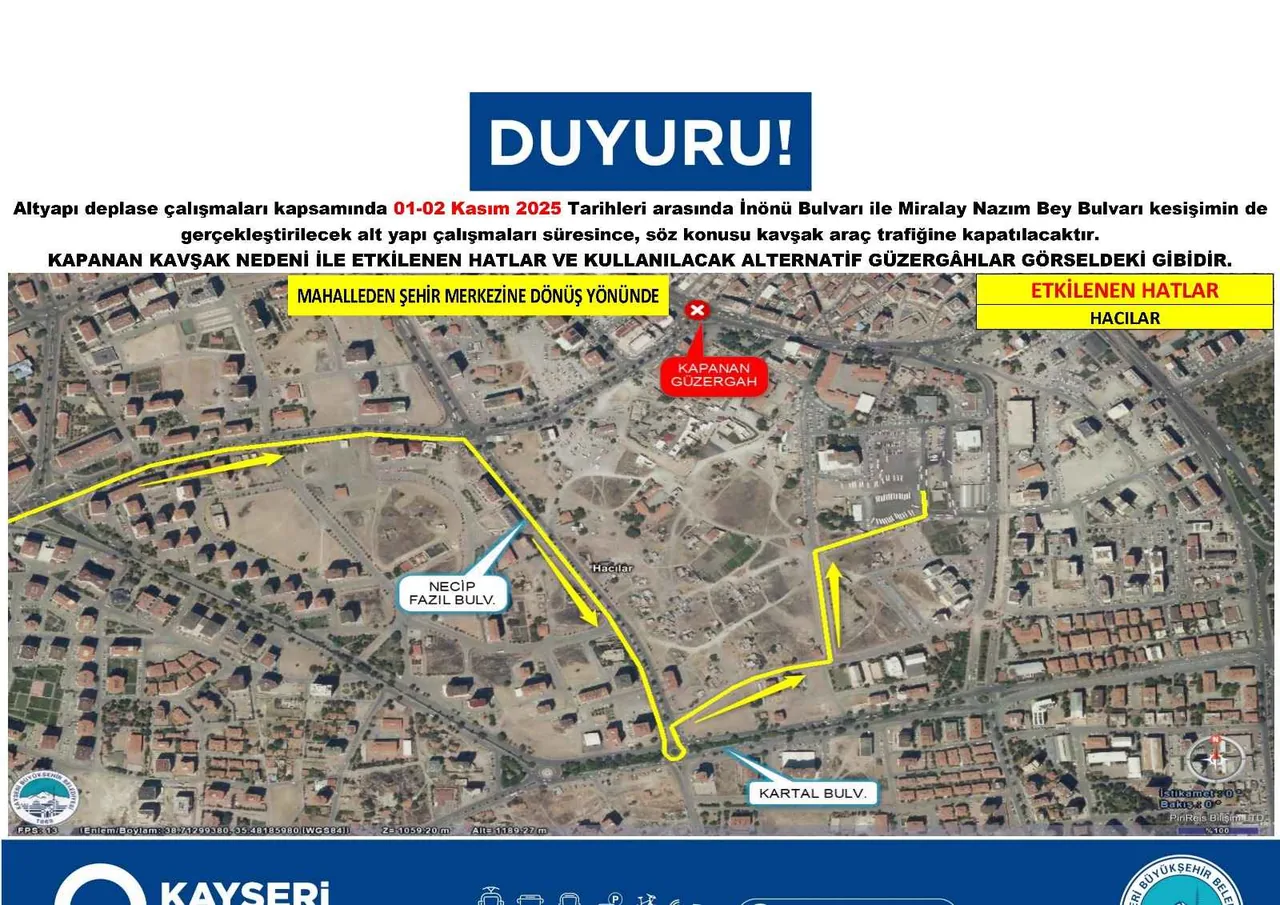 DİKKAT! İNÖNÜ – MİRALAY NAZIM BEY KAVŞAĞI 2 GÜN BOYUNCA KAPALI : İŞTE ALTERNATİF GÜZERGAHLAR — haber görseli