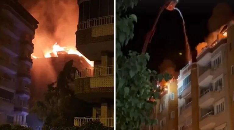 Batman da şehrin göbeğinde apartman yanıyor! Alevlere Müdahale Eden İtfaiyenin Suyu Mu Bitti? — haber görseli