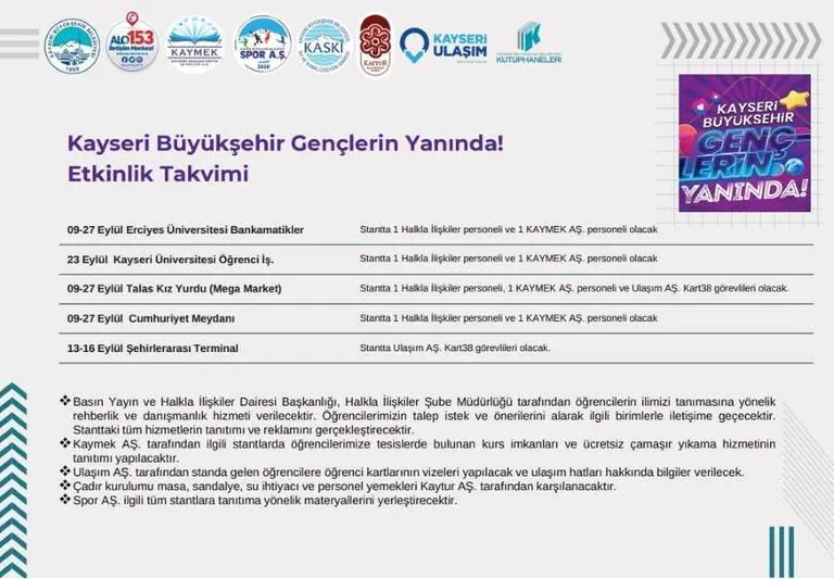 Kayseri'ye İlk Kez Gelen Öğrencilere Büyükşehir'den Rehberlik ve Danışmanlık Hizmeti — haber görseli