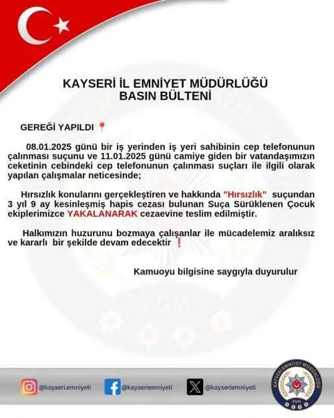 Cep Telefonu Hırsızı Yakalandı! 3 Yıl 9 Ay Hapis Cezasıyla Cezaevine Teslim Edildi — haber görseli