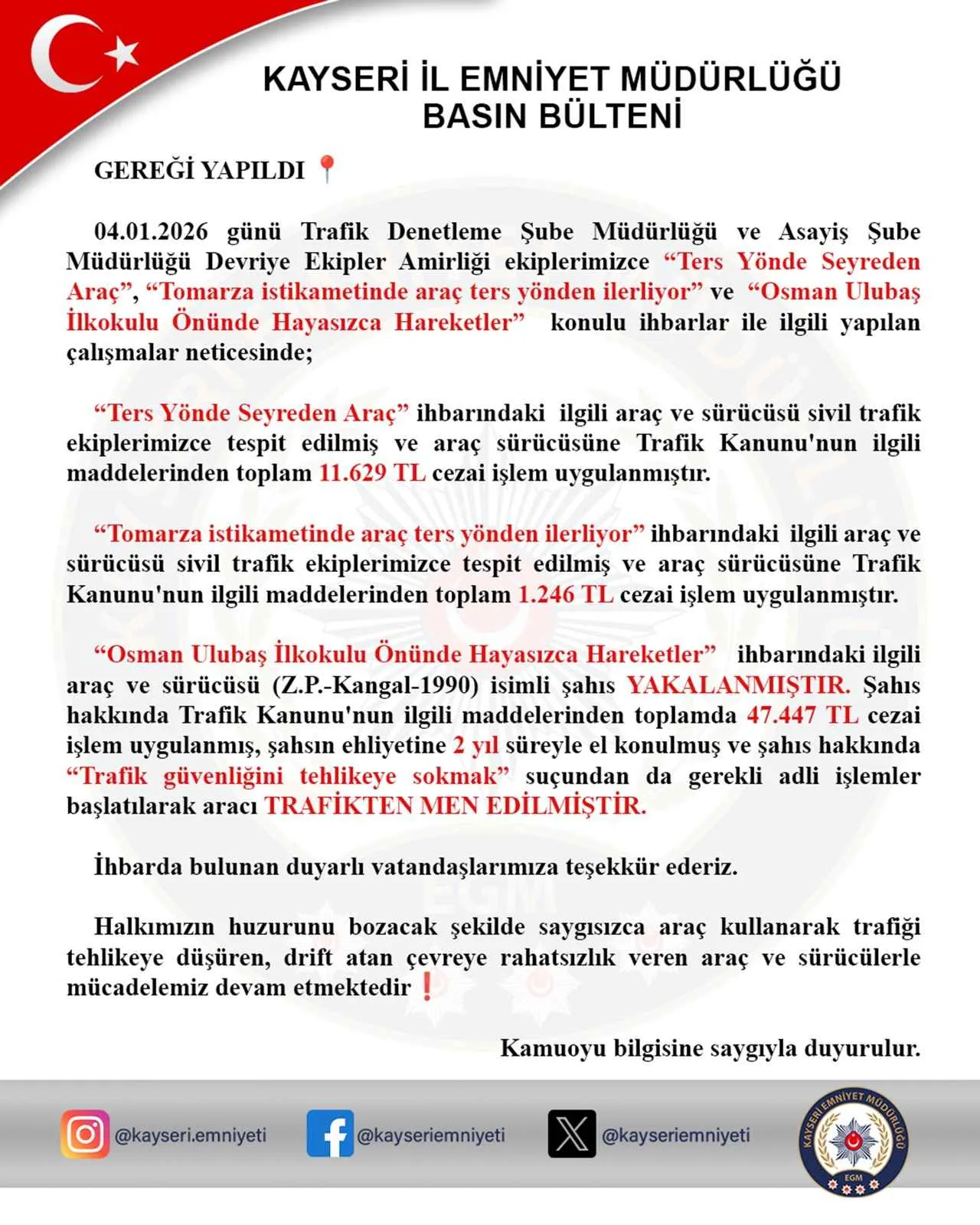 KAYSERİ'DE OKUL ÖNÜNDE SKANDAL: 60 BİN TL Ceza — haber görseli