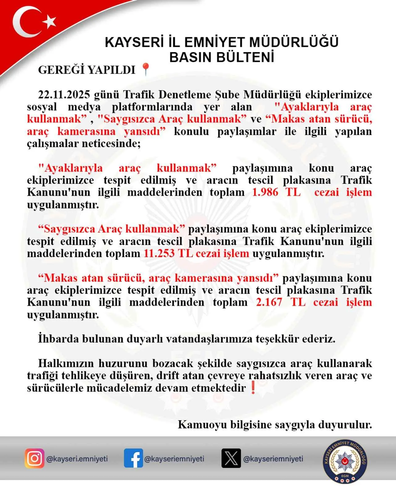 Trafik Terörü Yine İş Başında! Kayseri Caddeleri Hızlı ve Öfkeli Film Seti Gibi — haber görseli
