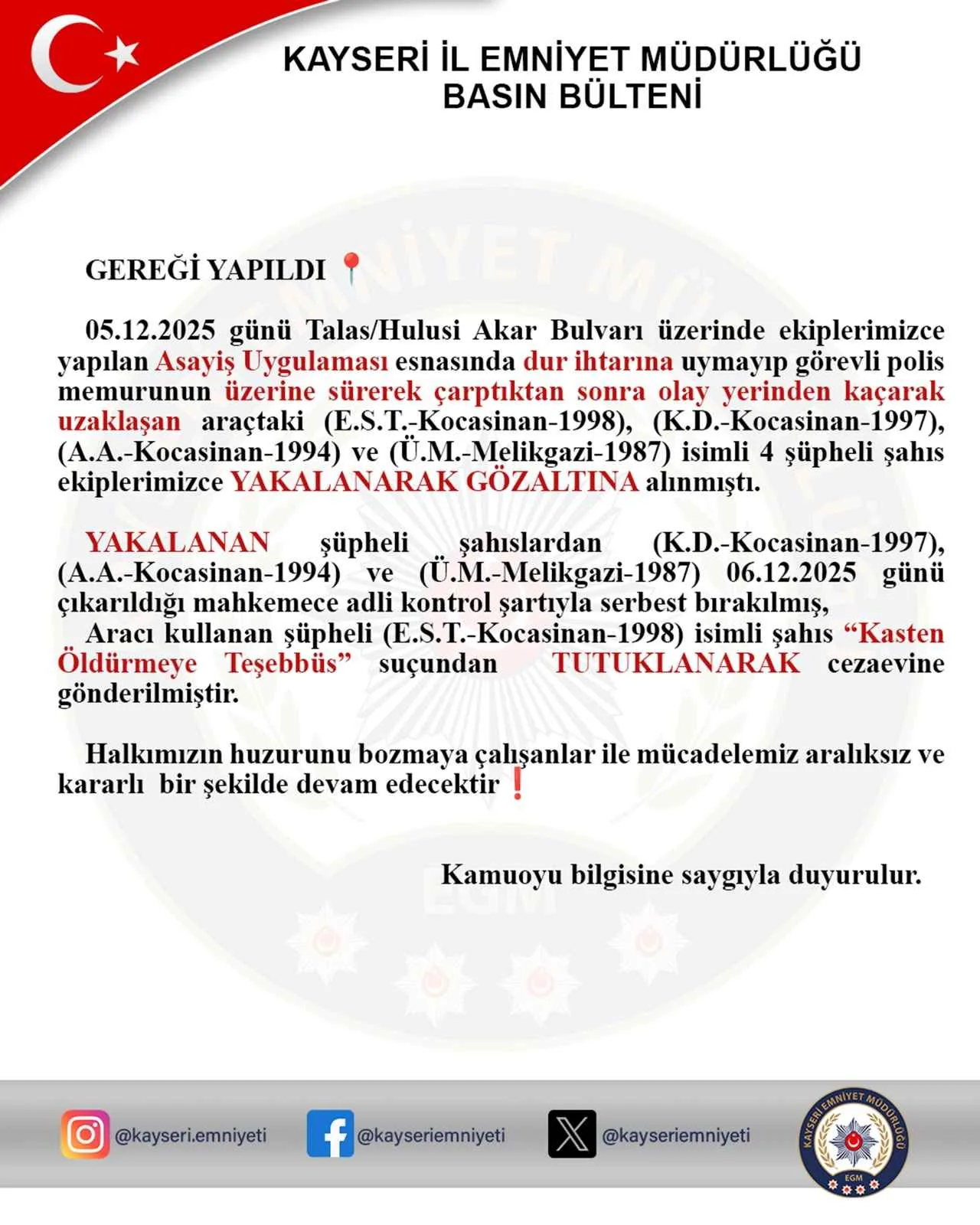 Polis Memuruna Çarpıp Kaçtılar: 4 Şüpheli Yakalandı, Sürücü Tutuklandı — haber görseli