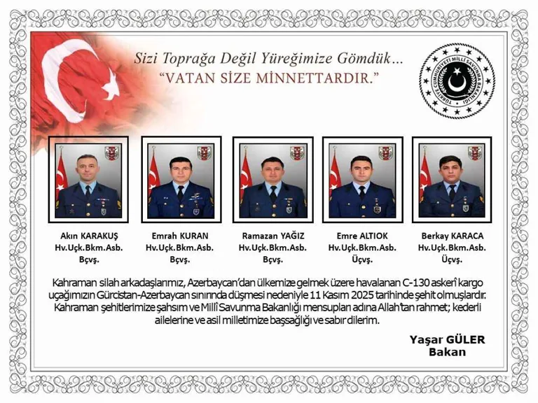 Son dakika...Yüreğimiz yandı! MSB açıkladı: Düşen uçakta 20 askerimiz şehit oldu — haber görseli