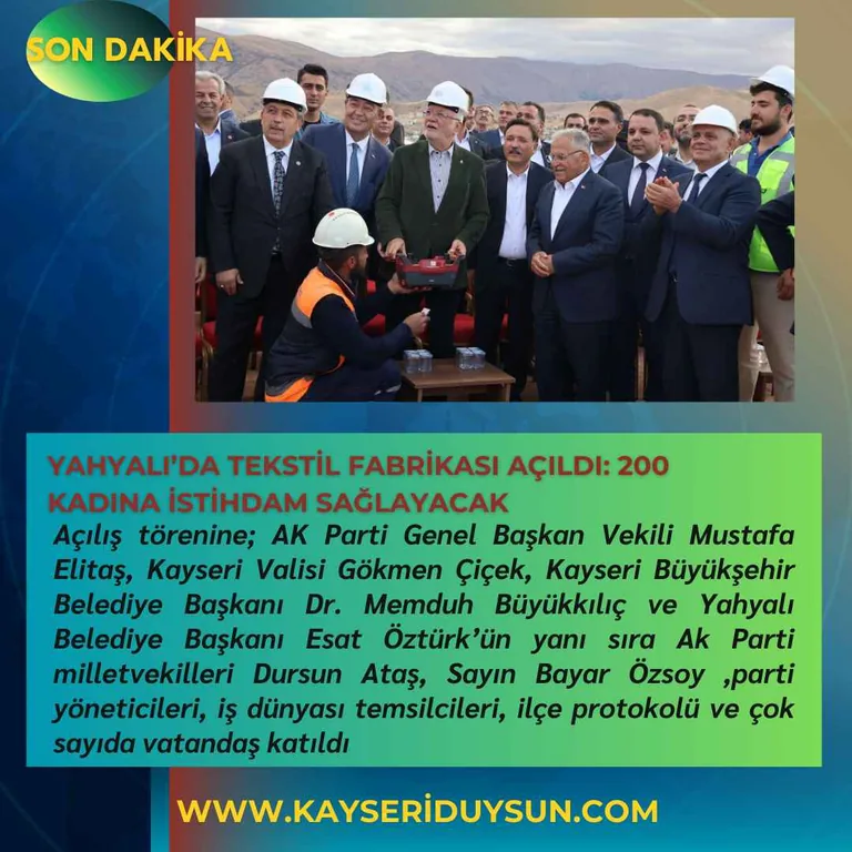 YAHYALI BELEDİYESİ TEKSTİL FABRİKASI AÇILDI: 200 KADINA İSTİHDAM SAĞLAYACAK — haber görseli