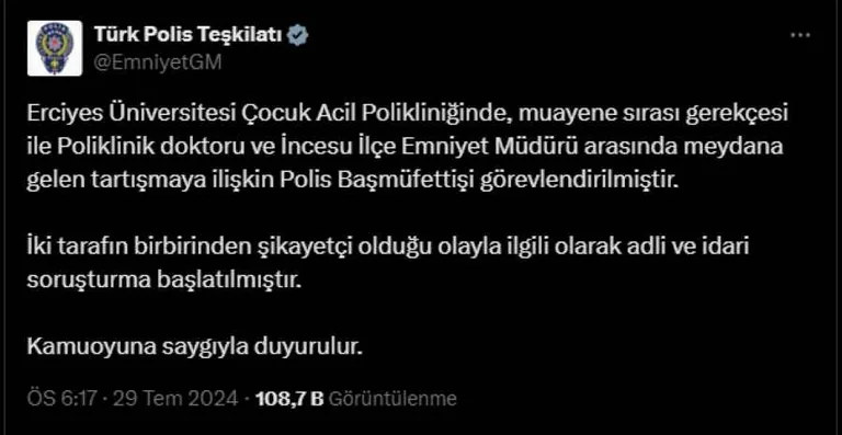 Emniyet Müdüründen Hastanede Şiddet! Doktor Şikayetçi Oldu, Soruşturma Başlatıldı — haber görseli