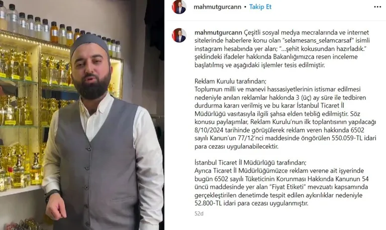 Milli Hassasiyetin İstismarına Ceza! "Şehit Kokusundan Parfüm" Reklamına 550 Bin Lira İdari Ceza — haber görseli