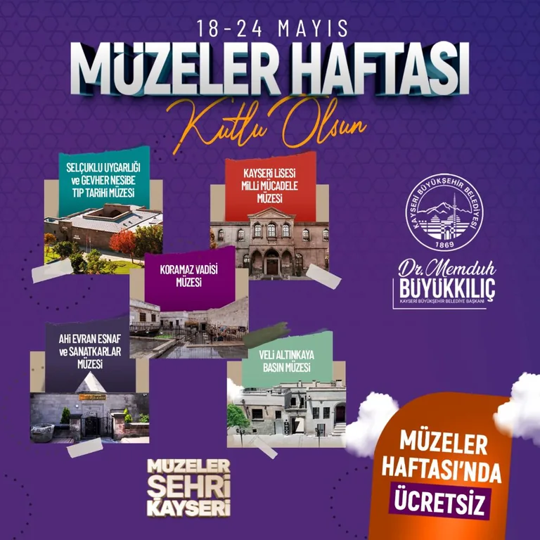 Başkan Büyükkılıç’tan Müzeler Haftası Müjdesi: Tüm Müzeler 1 Hafta Ücretsiz — haber görseli