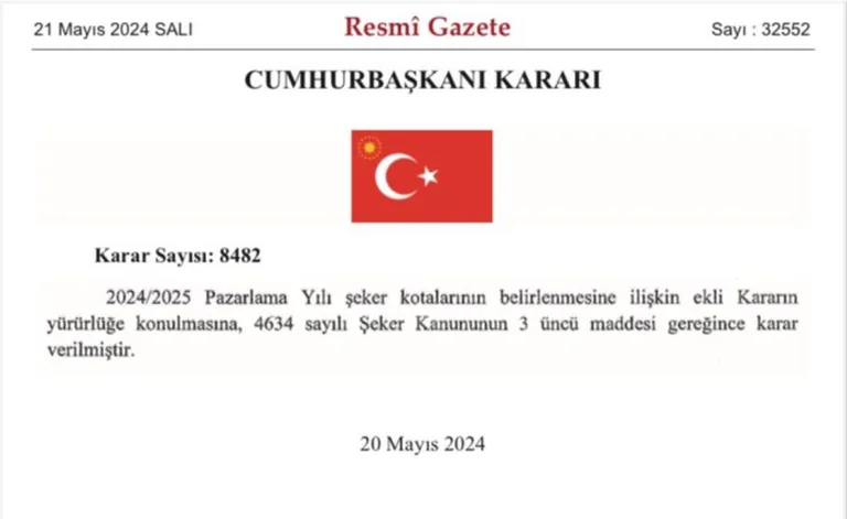 Şekerde 2024-2025 Dönemi kotaları belli oldu — haber görseli
