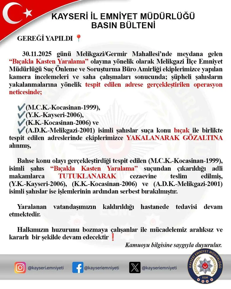 GERMİR'de Bıçaklı Kavga Olayında Son dakika: 4 Gözaltı 1 Tutuklama — haber görseli