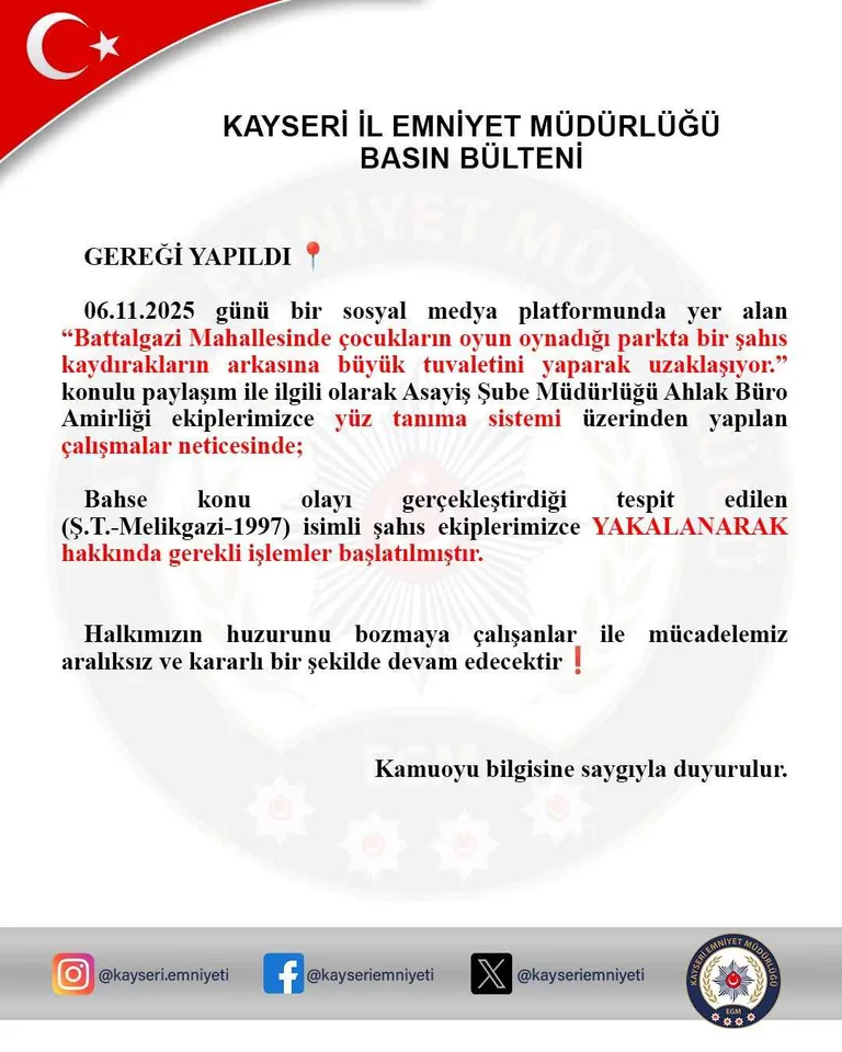 Kayseri’de çocuk parkında çekilen skandal görüntü sosyal medyayı ayağa kaldırdı! — haber görseli
