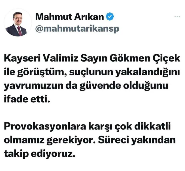 Milletvekili Arıkan, Provokasyona Karşı Vatandaşları Uyardı — haber görseli