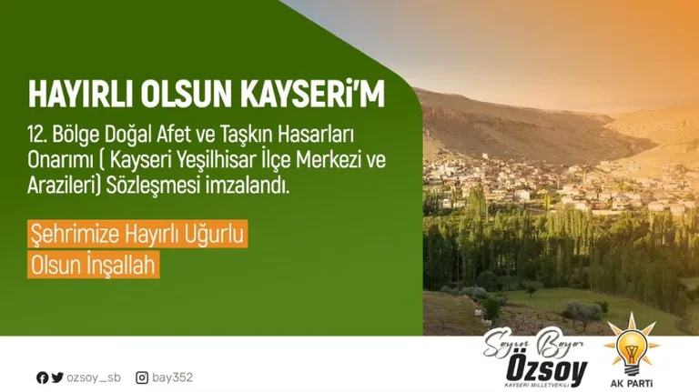 Doğal afet ve taşkın hasarları onarımı sözleşmesi imzalandı — haber görseli