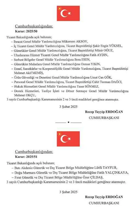 Atama kararları Resmi Gazete'de!  — haber görseli