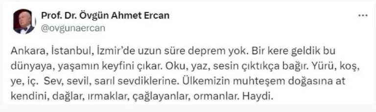 Deprem Uzmanından Sıradışı Açıklama! Ankara, İstanbul ve İzmir'de Uzun Süre Deprem Yok — haber görseli