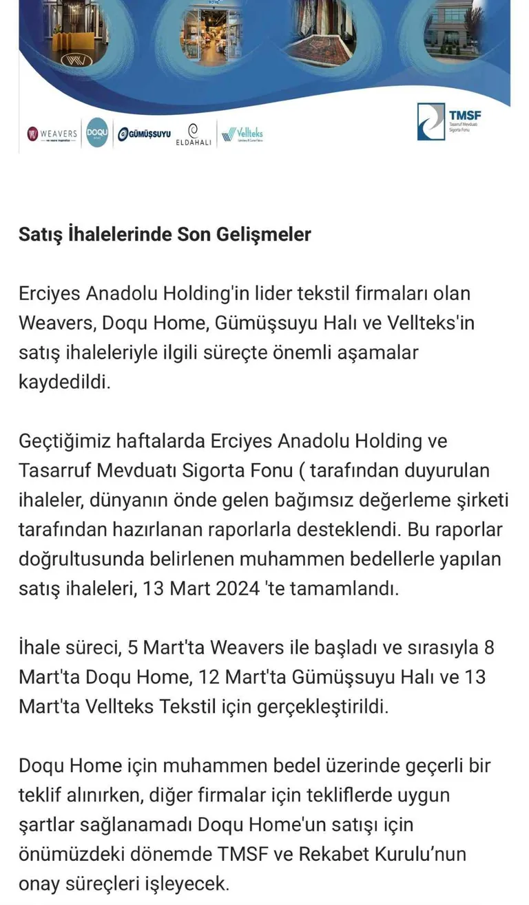 Anadolu Holding’in İlk Satışı Gerçekleşti: Doqu Home Satıldı — haber görseli