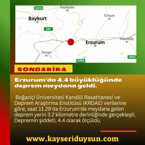 SonDakika! Erzurum'da Deprem — haber görseli