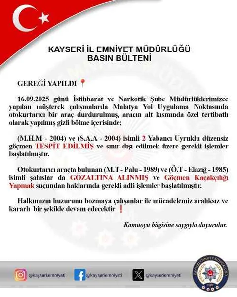 Gizli Bölmede Yakalandılar! Oto Kurtarıcıdan Kaçak Göçmen Çıktı — haber görseli