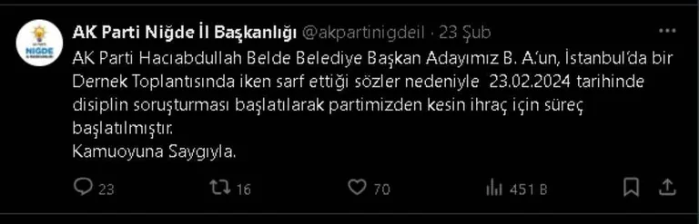 Jandarma Komutanına Küfreden AK Partili Belediye Başkan Adayının İpi Çekildi — haber görseli