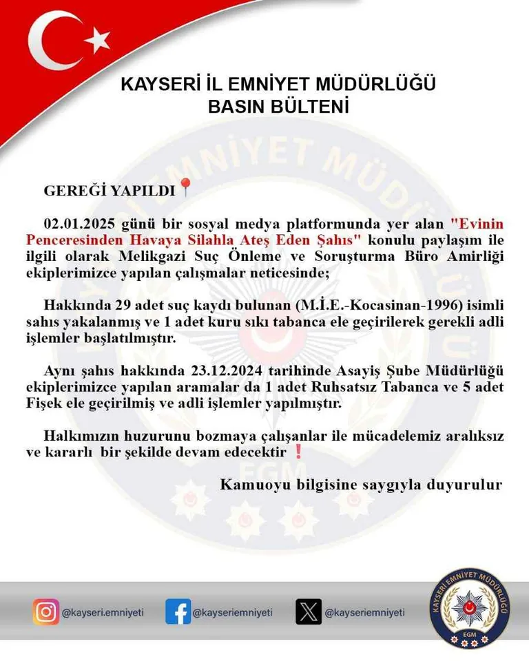 Kayseri'de Maganda Şovu! Sosyal Medyada Yayılınca Yakalandı — haber görseli