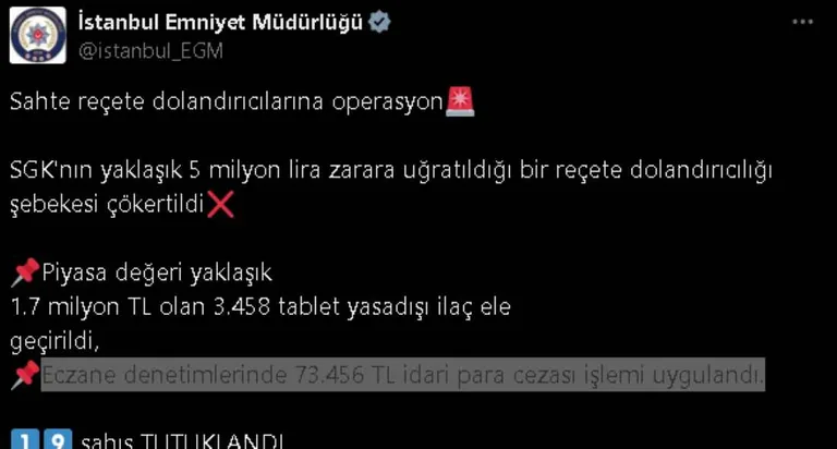 SGK'yı Dolandıran Sahte Reçete Şebekesi Çökertildi! — haber görseli