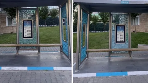 Adıyaman Menzil'de otobüs durakları kadın-erkek diye ayrıldı — haber görseli