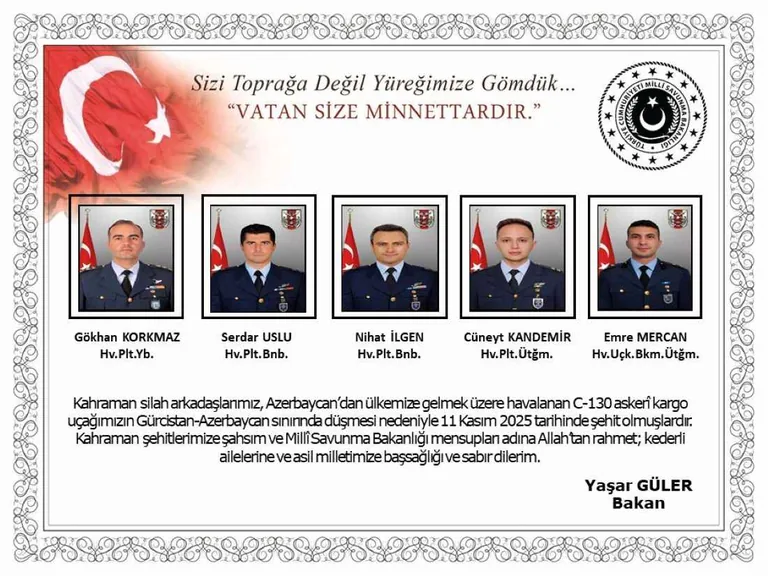 Son dakika...Yüreğimiz yandı! MSB açıkladı: Düşen uçakta 20 askerimiz şehit oldu — haber görseli