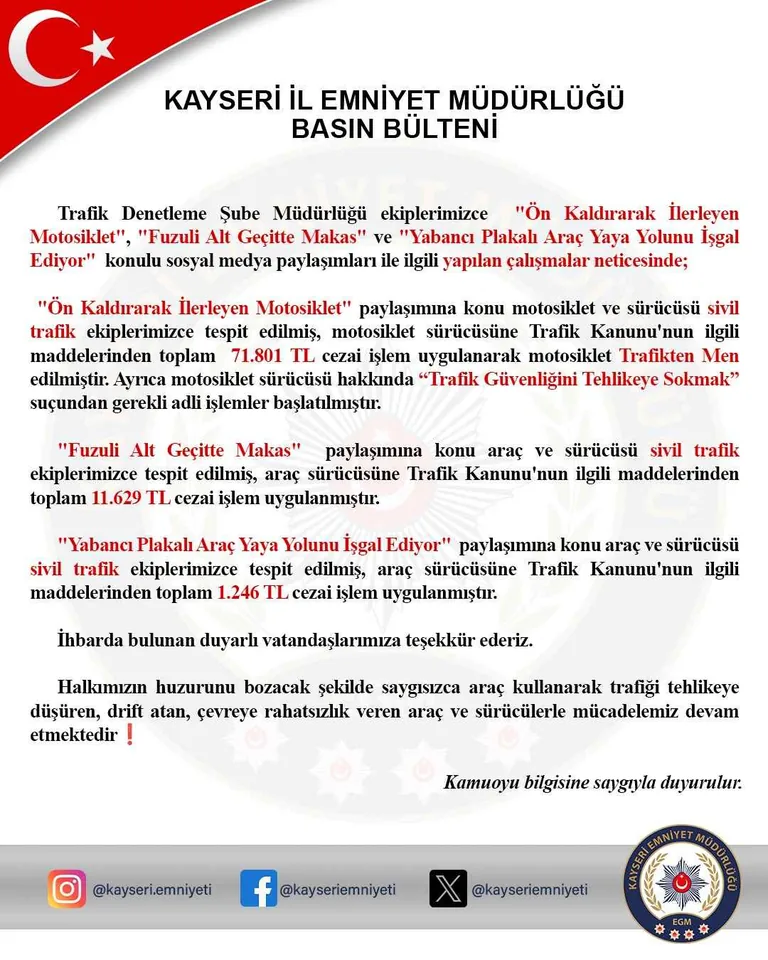 Sosyal Medyada Paylaşılan Görüntülere Ceza Yağdı: Trafik Magandalarına Geçit Yok — haber görseli